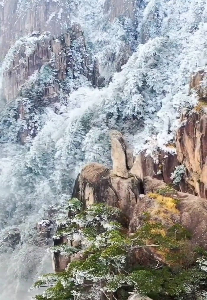 黄山猴子观海景点看雪景2