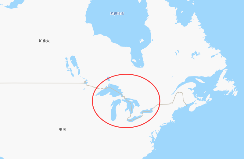 休伦湖,密歇根湖,伊利湖,安大略湖 二,美国五大湖地理位置与地图